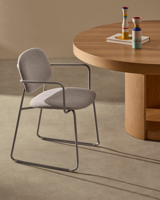 Meli stolica od bež ženila sa bež metalnom strukturom FSC Mik Credit