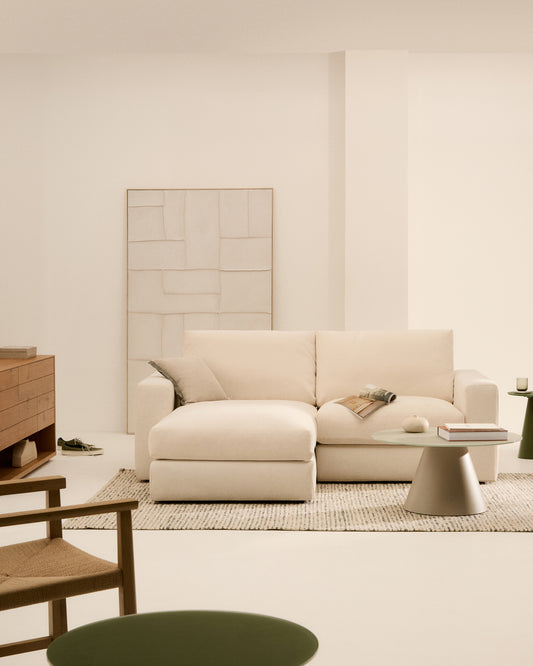 Alea ekru chenille 3-seda modularna sofa sa levim ležaljkom i presvlakom 220cm