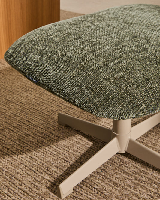 teryl  oslonac za noge od zelene šenile sa sivim metalom, FSC 100%