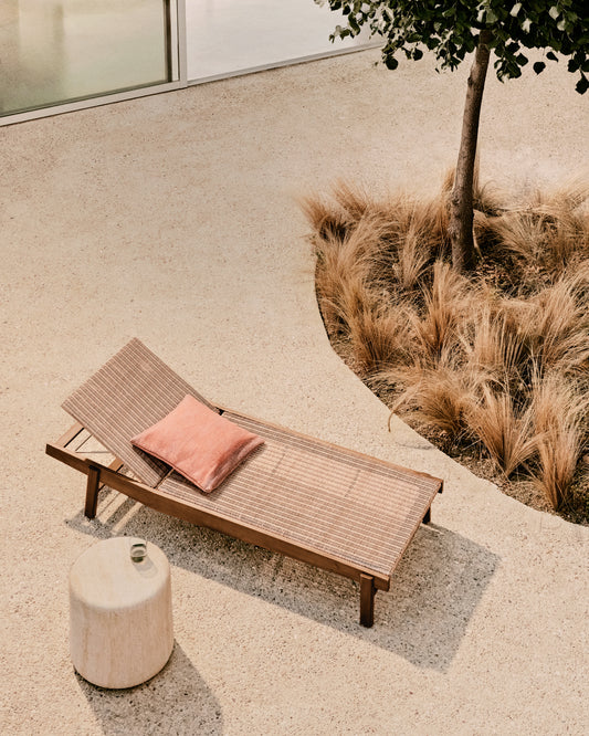 Itani ležaljka od FSC 100% punog bagremovog drveta i sintetičkog ratana