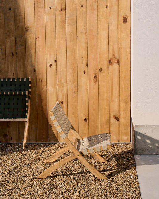 FSC 100% krem Chabeli sklopiva stolica od punog bagremovog drveta