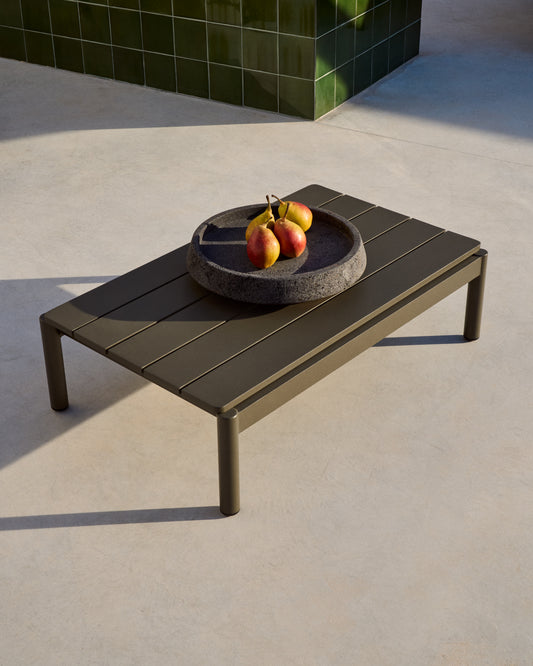 Sorells coffee table in green aluminum 52,4 x 91 cm  
