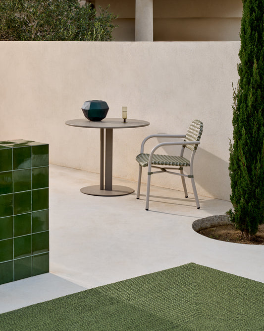 Sedalis okrugli spoljni sto od čelika sa taupe aluminijumskom pločom Ø80cm