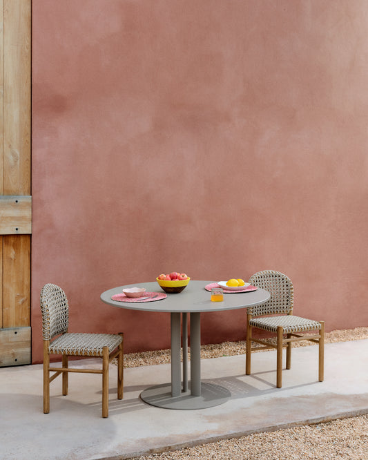 Sedalis okrugli spoljni sto od čelika sa taupe aluminijumskom pločom Ø120cm