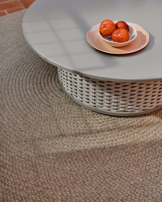 Rug Despas in synthetic fibers beige Ø150 cm  