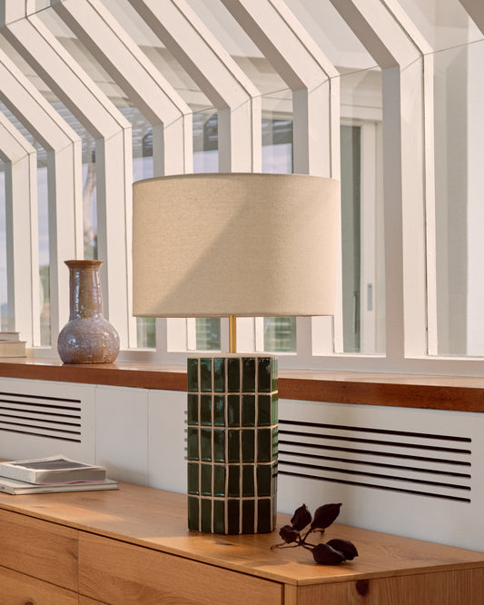 Rue zelena keramička stona lampa