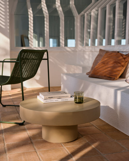 Aiguablava bež cementni sto za kafu Ø66cm