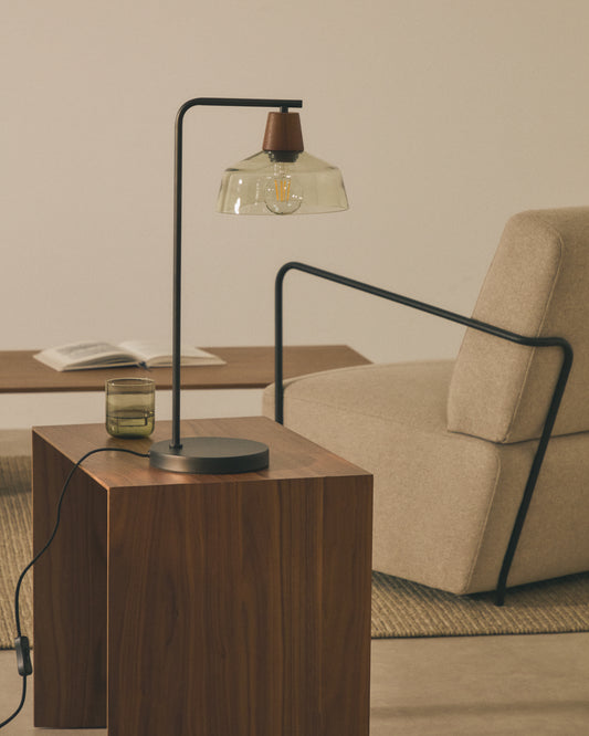 Silex stona lampa sa metalnom nogom od zelenog stakla