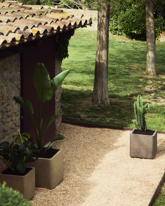 Set od 2 Minoa sadilice sa efektom smeđeg kamena 44 x 44 cm