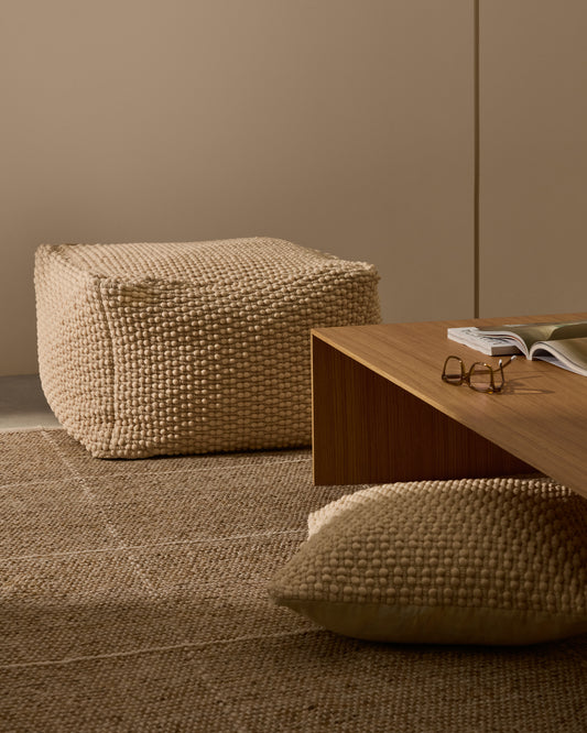 Mascarell puf, pamuk i poliester u beloj boji, 60 x 60 cm