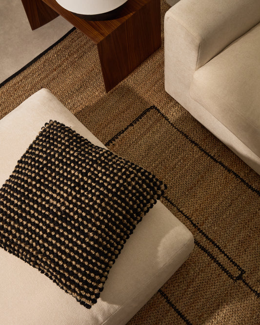 Sayen navlaka za jastuke od crne jute 50 x 50 cm