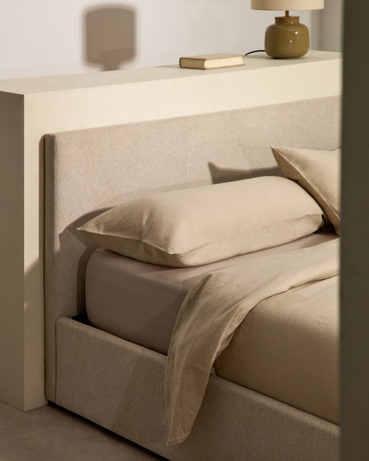 Simmel ecru linen blend adjustable bottom sheet for 160 cm bed
