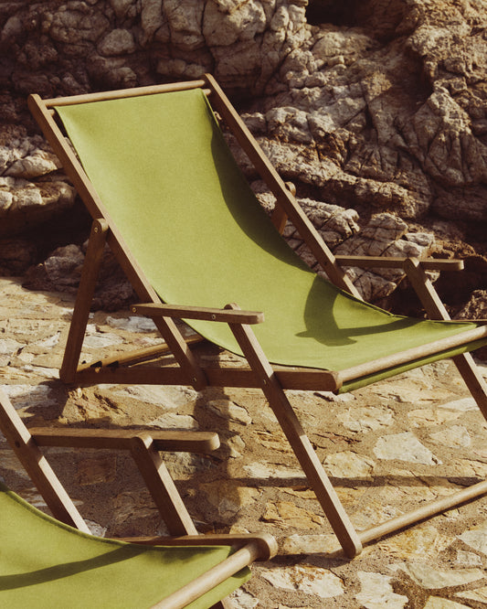 Wilara zelena vanjska sklopiva ležaljka od FSC 100% punog bagremovog drveta