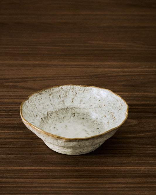 Alenia deep plate in brown ceramic