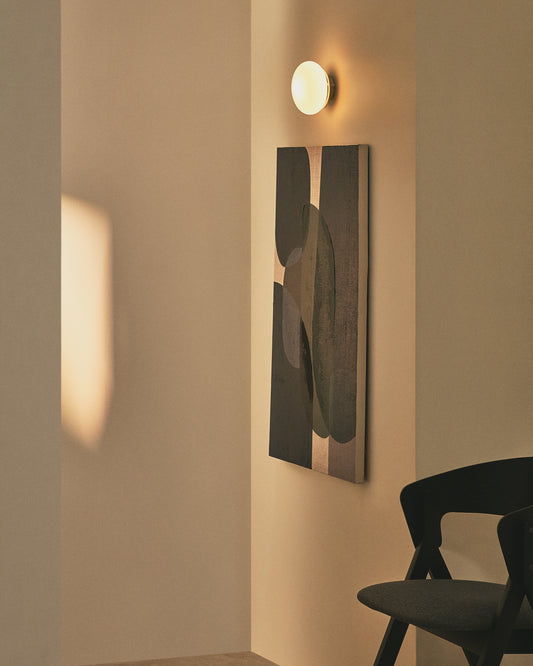 Zidna lampa Bamila od dimljenog stakla i nikla Ø15cm