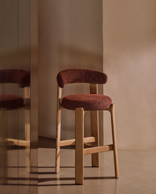 Granite stolica od terakote šenila i punog drveta jasena sa završnom obradom prirodnog tona FSC 100% 75cm