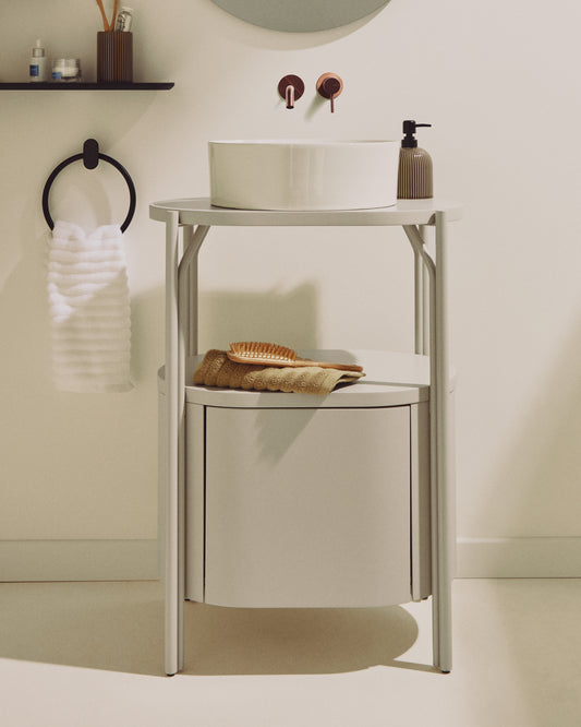 Ovara countertop basin in white glazed ceramic Ø 36 cm