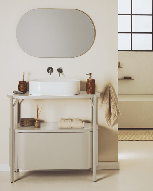 Arely ormarić za lavabo sa čeličnom konstrukcijom i belim lakiranim MDF-om, 90 x 40cm
