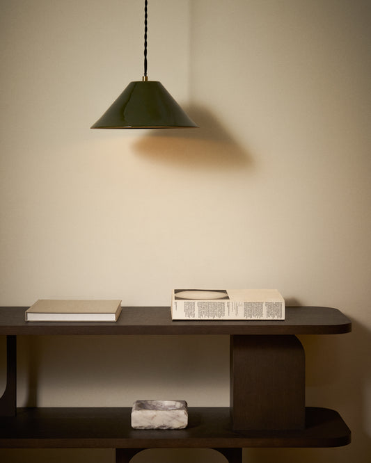 Plafonska lampa Ceren od zelene keramike 29 cm