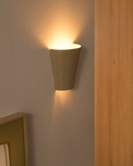 Zidna lampa Ceren od bež keramike 21 cm