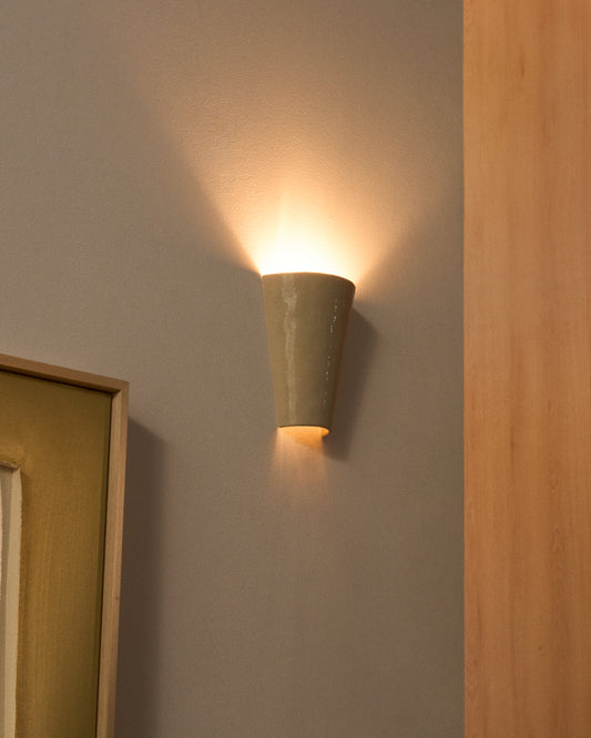 Zidna lampa Ceren od bež keramike 13 cm