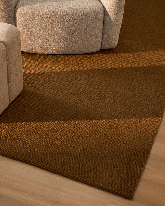 Turiane brown synthetic fibre rug 200 x 300 cm