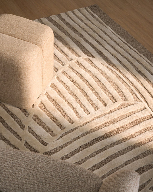 Colire beige wool and viscose rug 160 x 230 cm