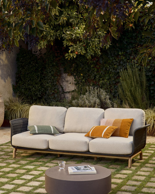 Alipa sofa za 3 osobe od masivnog bagremovog drveta i tamnosivog užeta, 235 cm, FSC 100%
