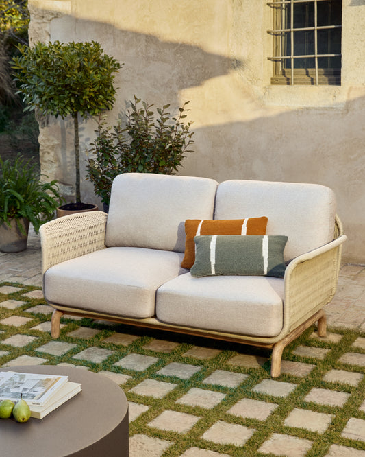 Alipa sofa za 2 osobe od masivnog bagremovog drveta i ekri užeta, 165 cm, FSC 100%