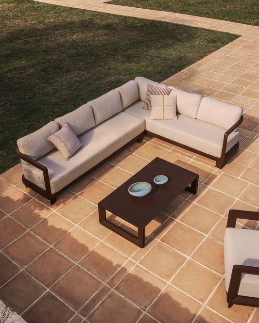 Nerano sofa za 3 osobe od braon aluminijuma, 208 cm