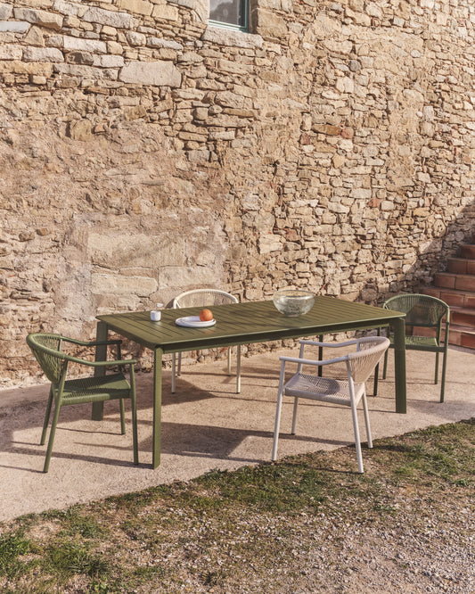 Brela zeleni rasklopivi sto od aluminijuma, 205(287) x 100cm