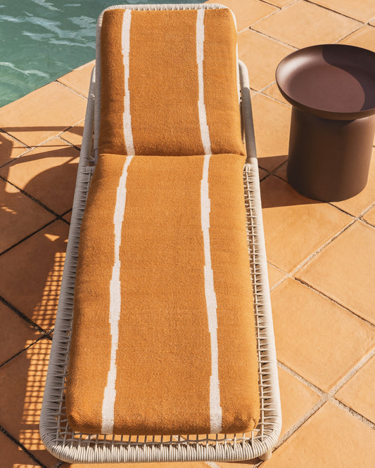 Daila narandžasti jastuk za ležaljku od 100% PET vlakna sa ikat dezenom, 50 x 175cm