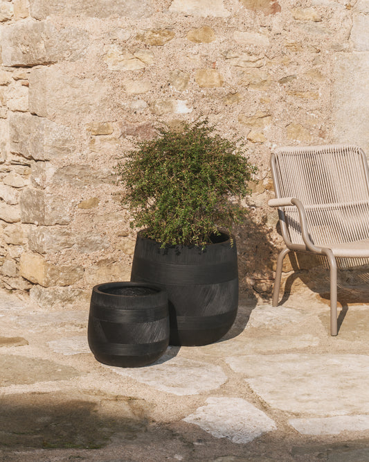 Tival set od 2 crne saksije u imitaciji cementa Ø 50cm/Ø 34cm