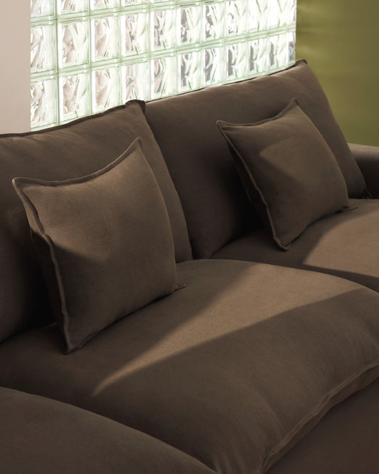 Sofa Anarela sa skidivom navlakom, 2 sedišta, od 100% lana u topo boji 240 cm FSC Mix Credit