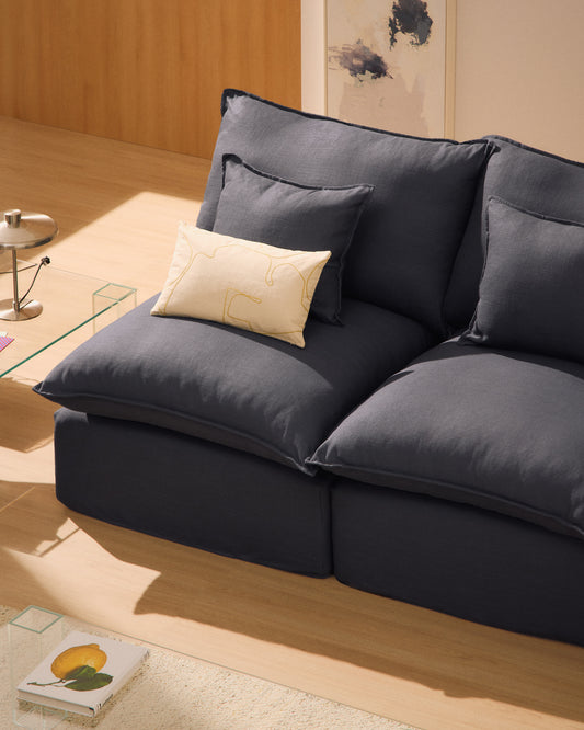Modularna sofa sa skidivom navlakom Anarela 2 sedišta od lana i viskoze tamnosiva 180 cm FSC Mix Credit