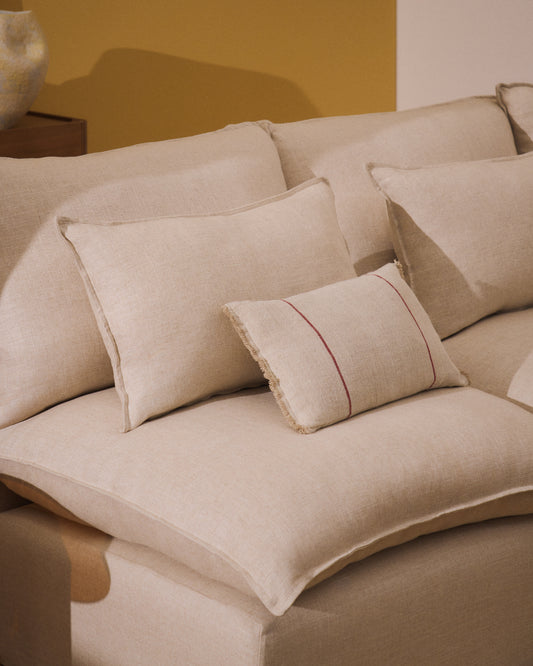 Anarela modularna ugaona sofa za šestoro od lana i viskoze u bež boji sa uklonjivim navlakama, 327 x 217 cm / 217 x 327 cm FSC Mix Credit