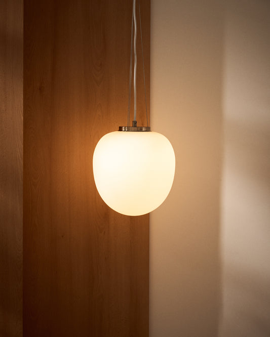 Ardali plafonska lampa od dimljenog stakla i čelika sa brušenom završnom obradom, Ø40cm