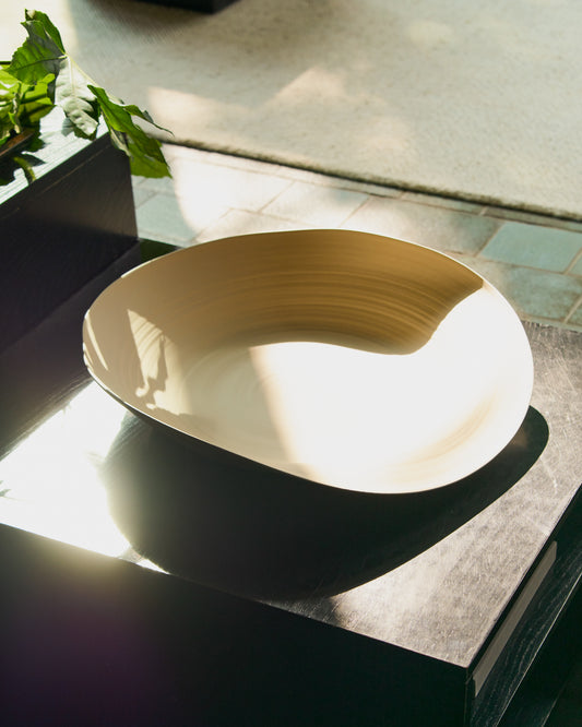 Ebenor beige ceramic centerpiece Ø 53 cm