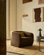 Milare armchair in chocolate brown chenille 83 cm FSC 100%