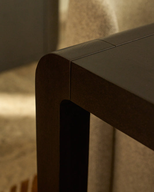 Erisia extendable table in solid oak wood with an ebonized finish 180 (230) x 90 cm FSC 100%