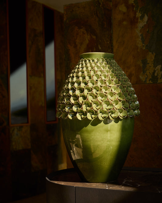 Ederia vase in light green ceramic 39cm