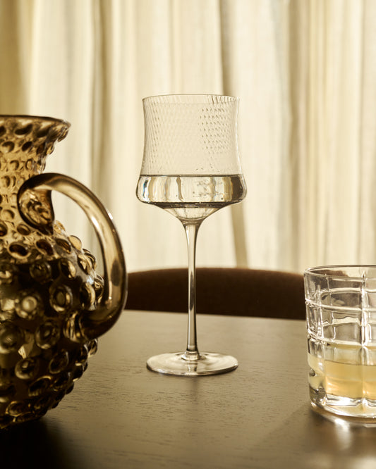 Alori čaša za vino od providnog stakla sa reljefom 46 cl