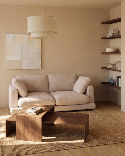 Sofa Gala 3 mesta od mikro bukle bež FSC Mix Credit 210 cm