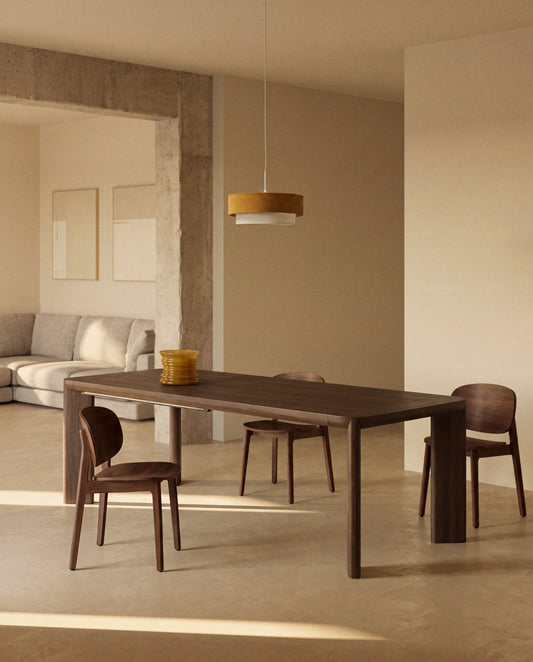 Proširivi sto Jondal od masivnog drveta i hrastovog furnira u završnoj obradi u nijansi oraha FSC 100% 240 (320) x 100 cm