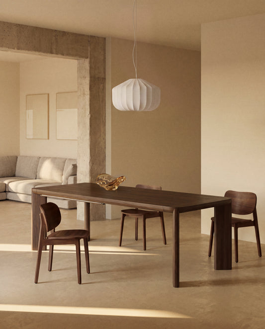 Proširivi sto Jondal od masivnog drveta i hrastovog furnira u završnoj obradi u nijansi oraha FSC 100% 240 (320) x 100 cm