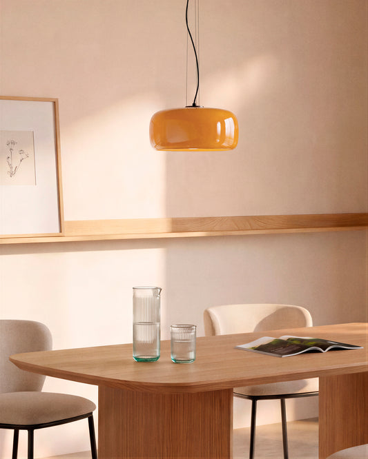 Reig narandžasta staklena plafonska lampa, Ø 38 cm