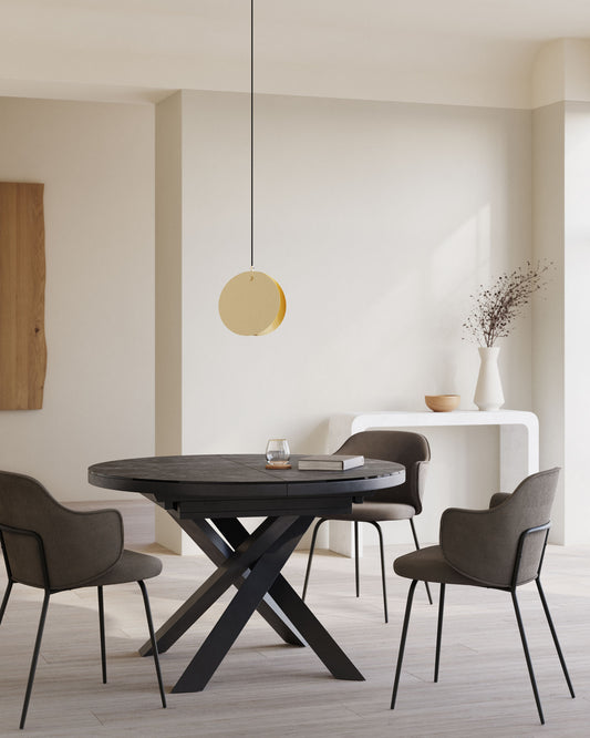 Vashti rastezljivi sto Ø 120 (160) cm porcelan