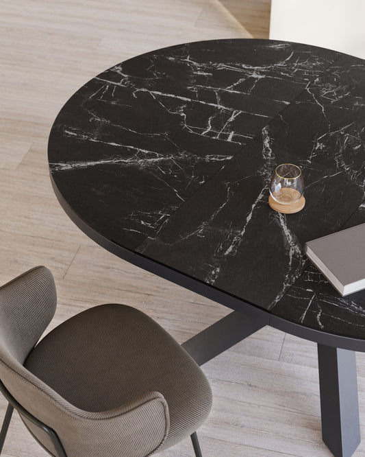 Vashti extendable table Ø 120 (160) cm porcelain