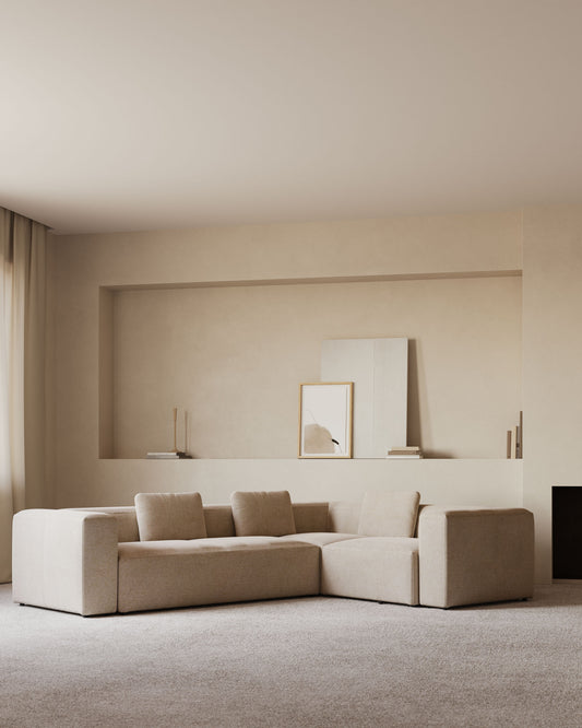 Blok 4 sedišta ugaona sofa u bež, 320 x 230 cm / 230 x 320 cm