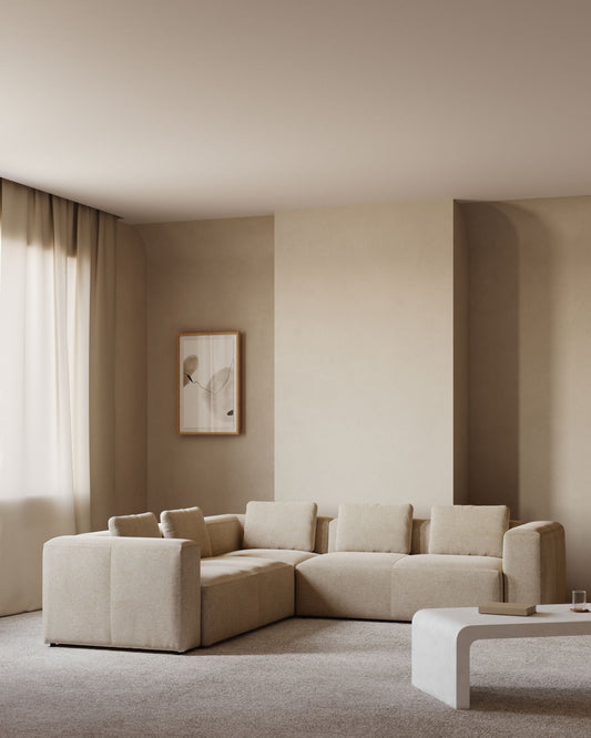 Blok 5 sedišta ugaona sofa u bež, 320 x 290 cm / 290 x 320 cm